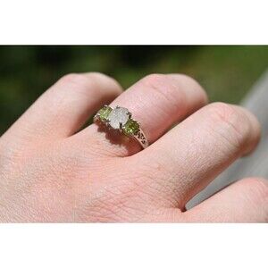 Unique Gemstone Engagement Ring, Raw Stone Ring, Custom Engagement Jewelry,  Ave